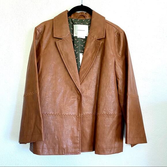 Anthropologie Hayden Embroidered Vegan Leather Jacket Size XS - Picture 1 of 8